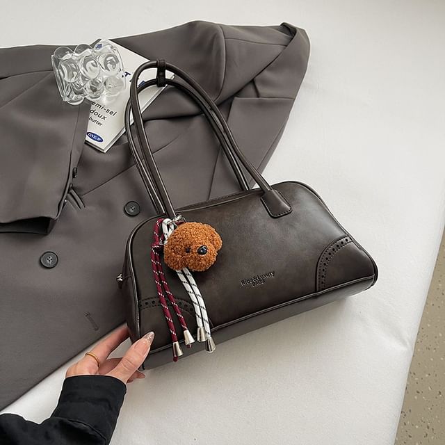 Bag Charm Bowler Set Leather / Washed Faux