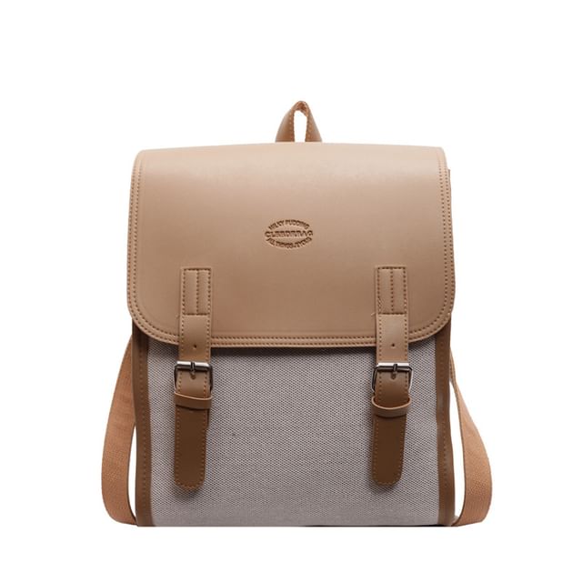 Two Backpack Tone Buckled Flap