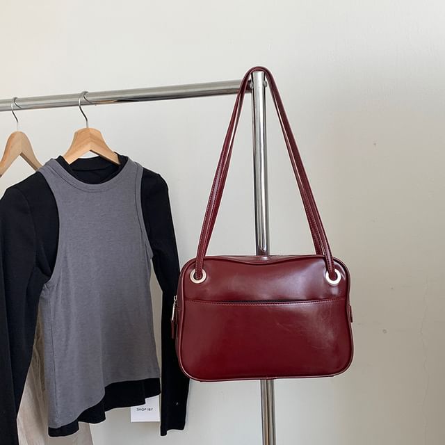 Tote Leather Faux Bag Plain