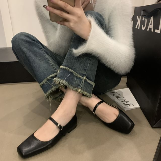 Square Flats Mary Jane Toe