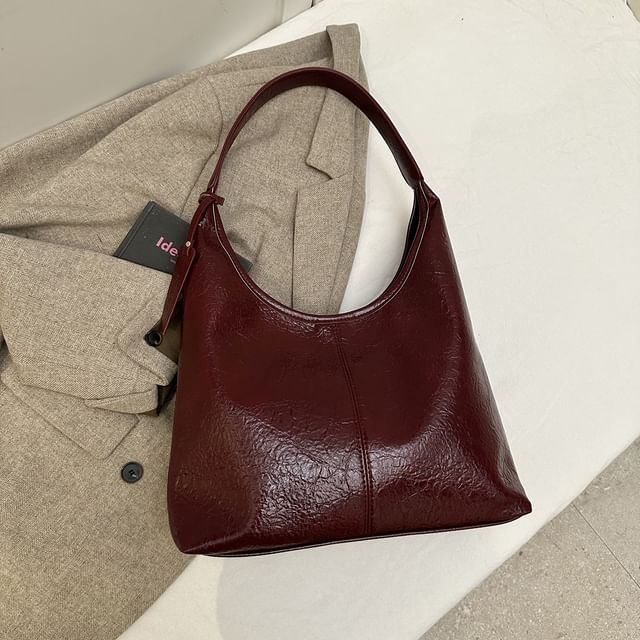 Leather Faux Plain Tote Bag