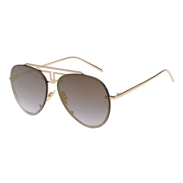 Bridge Double Metal Frame Sunglasses