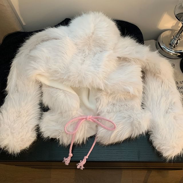 Pom Ear Trapper Rabbit Hat