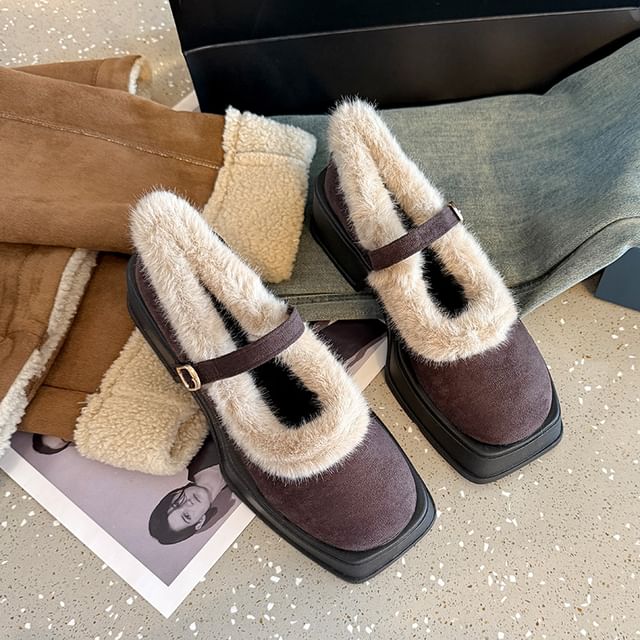 Jane Mary Heel Square-Toe Platform Shoes Chunky