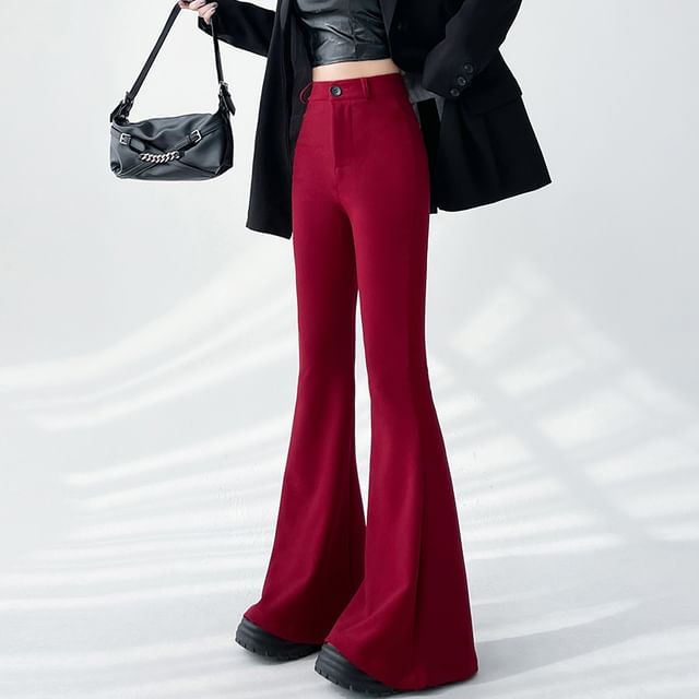 High Flared Waist Dress Plain (Various Designs) Pants