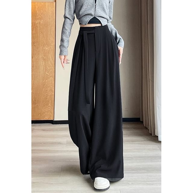 Designs) Rise Plain High Wide Asymmetrical Leg (Various Pants