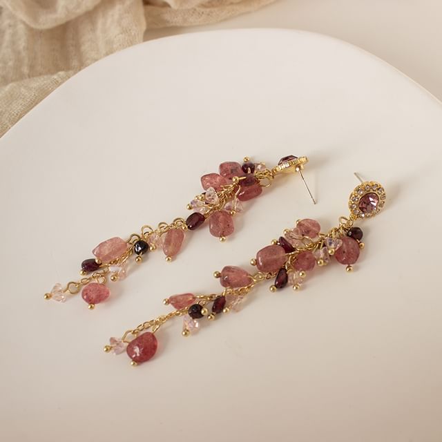 Beaded / Earring On Drop Rhinestone Clip