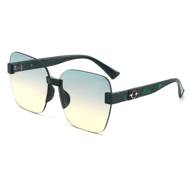 Oversized Geometric Rimless Sunglasses