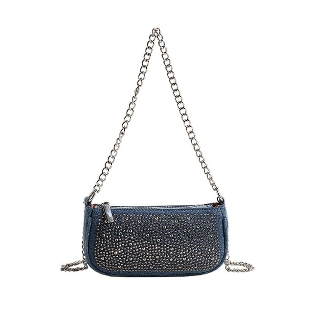 Rhinestone Denim Evening Clutch