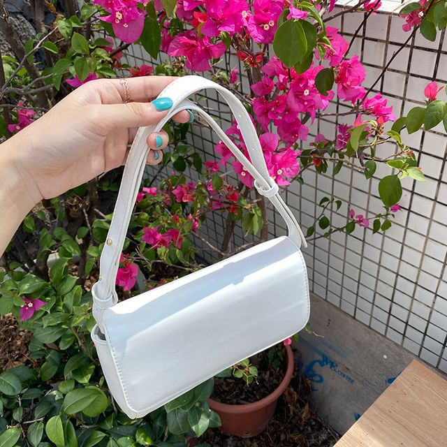 Crossbody Bag Faux Flap Leather Plain