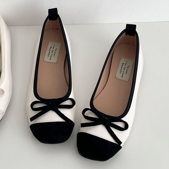Bow Leather Flats Patent