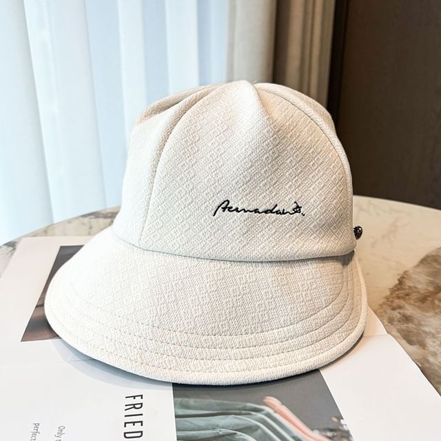 Cap Brim Embroidered Wide Lettering