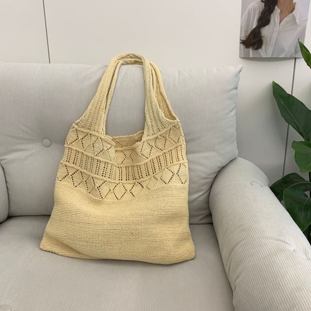 Bag Tote Knit Pointelle Plain