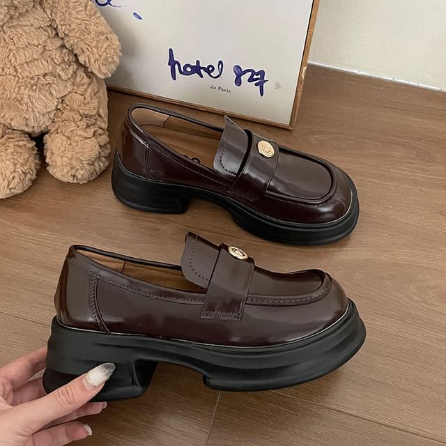 Penny Buckled Platform Loafers