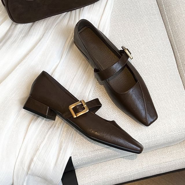 Heel Pumps Mary Square Toe Jane Low