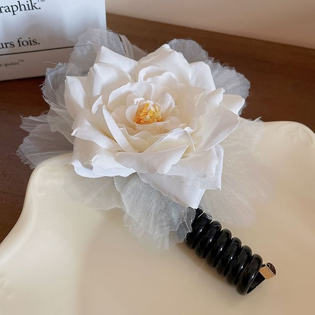 Floral Tie Designs) Coil Bead Hair / Ribbon (Various