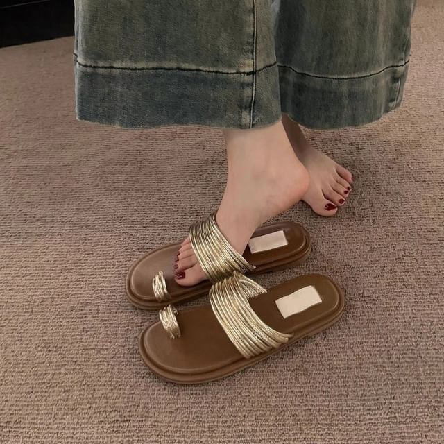 Sandals Slide Loop Flat Toe