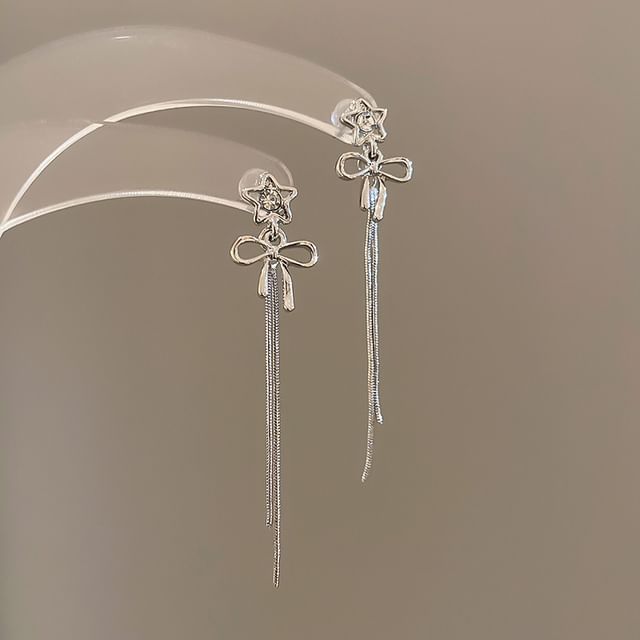 Earring Threader Rhinestone Star Alloy bow