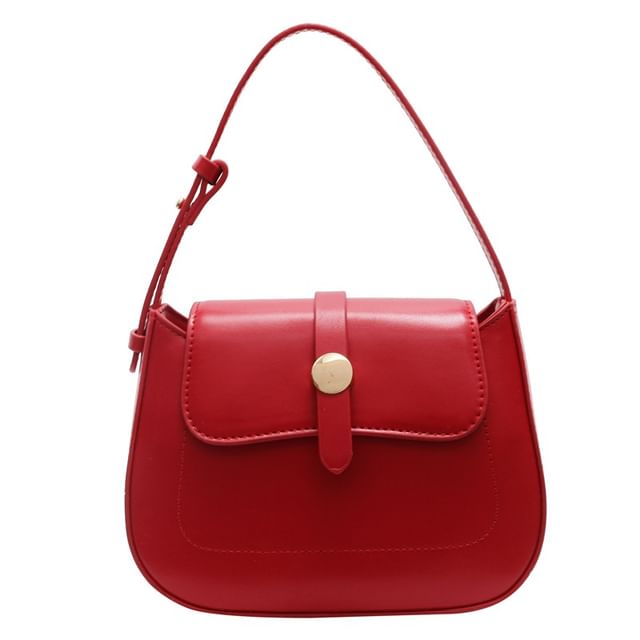 Bag Faux Crossbody Leather Flap Plain