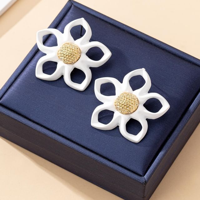 Floral Earring Stud Alloy