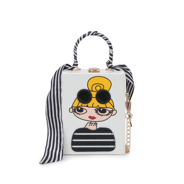 Cartoon Crossbody Bag Chain Print Strap