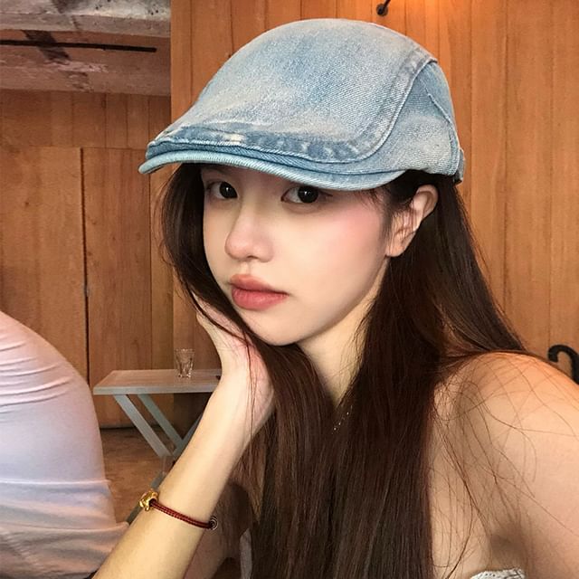 Newsboy Denim Cap Washed