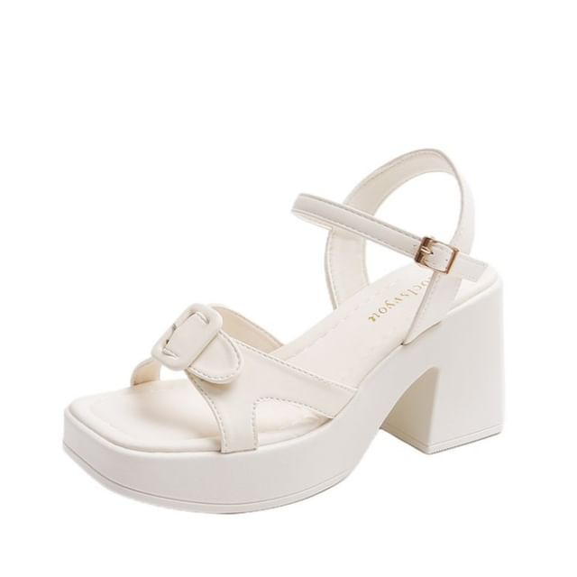 Buckled Sandals Platform Block Heel