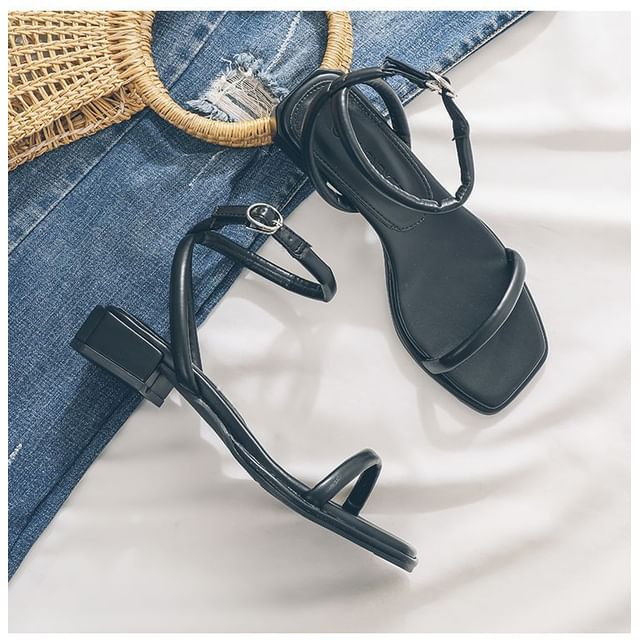 Strap Ankle Sandals Chunky Heel