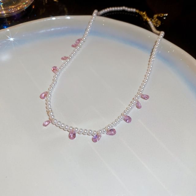 Necklace Layered / Stud Earring Faux Pearl Butterfly