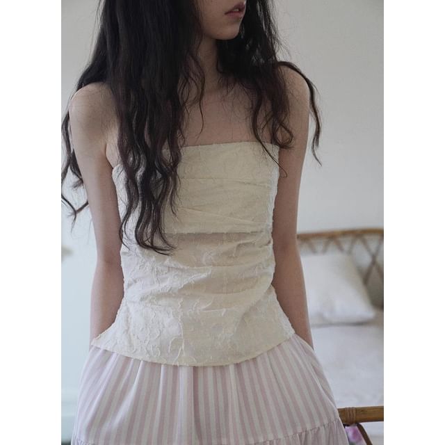 Sleeveless Floral Tube Print Top