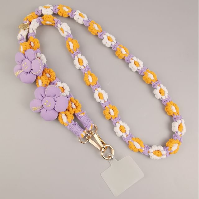 Phone with Pad Flower Lanyard