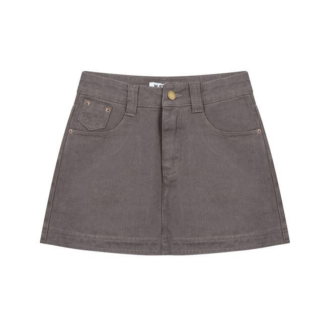 Denim Mini A-Line Skirt - High Rise