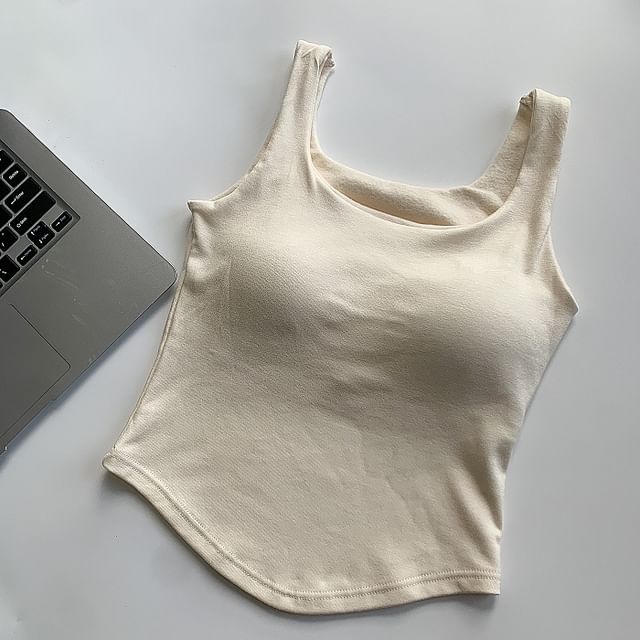 Sleeveless Basic Padded Vest Top