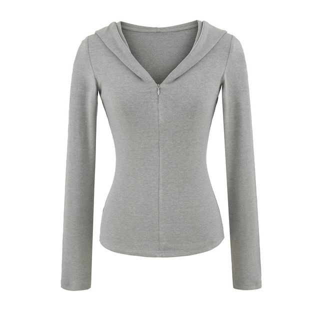 Plain Half-Zip Slim Fit Hoodie