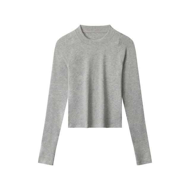 Crew Neck Fitted Long-Sleeve Tee