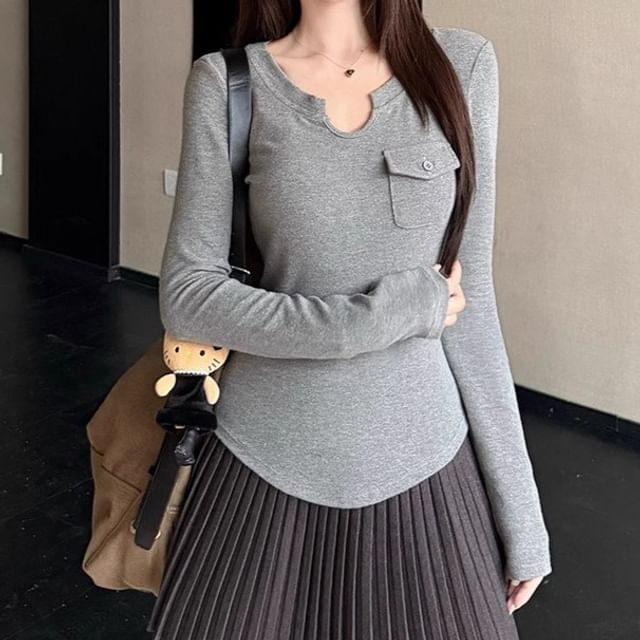 Sleeveless Sweater Vest & Long-Sleeve Tee & Pleated Mini Skirt Set