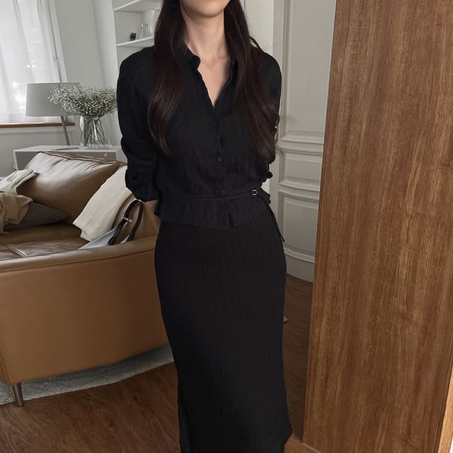 Crop Top & High-Waist Maxi Skirt Set