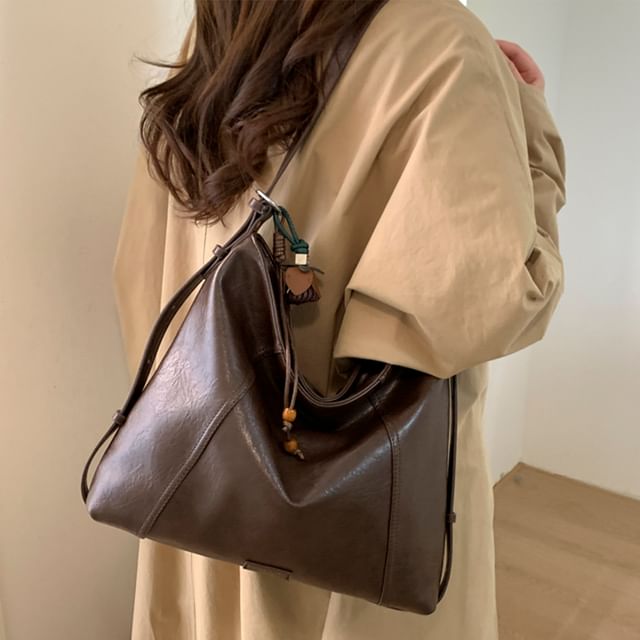 Panel Faux Leather Crossbody Shoulder Bag