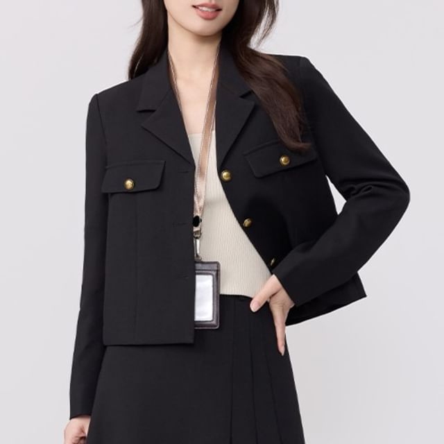 Tailored Blazer, High Waist Maxi Skirt, Long Sleeve Blouse
