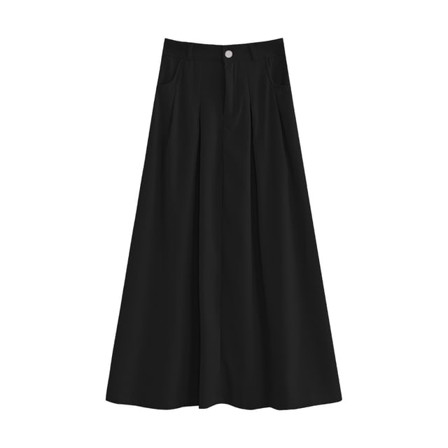 High-Waist Pleated Maxi Skirt