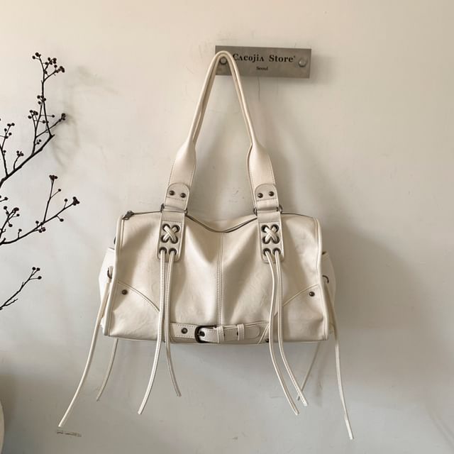 Buckled Lace Up Crossbody Shoulder Bag