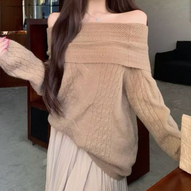 Cable Knit Sweater & Maxi A-Line Skirt Set