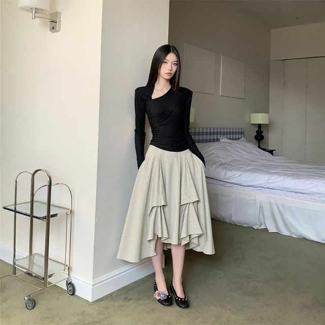 Asymmetrical High Low A-Line Skirt Set