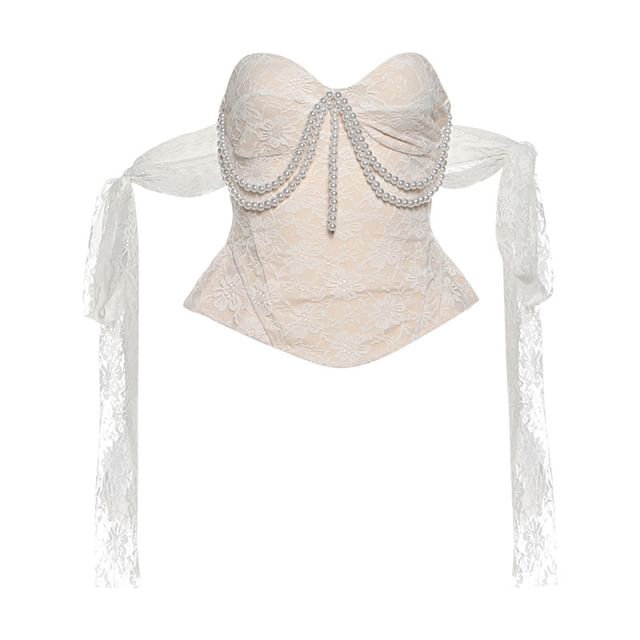 Sleeveless Lace Crop Top with Low Waist High Low Skirt