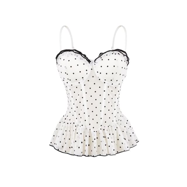Ruffle Camisole with Polka Dot Pattern