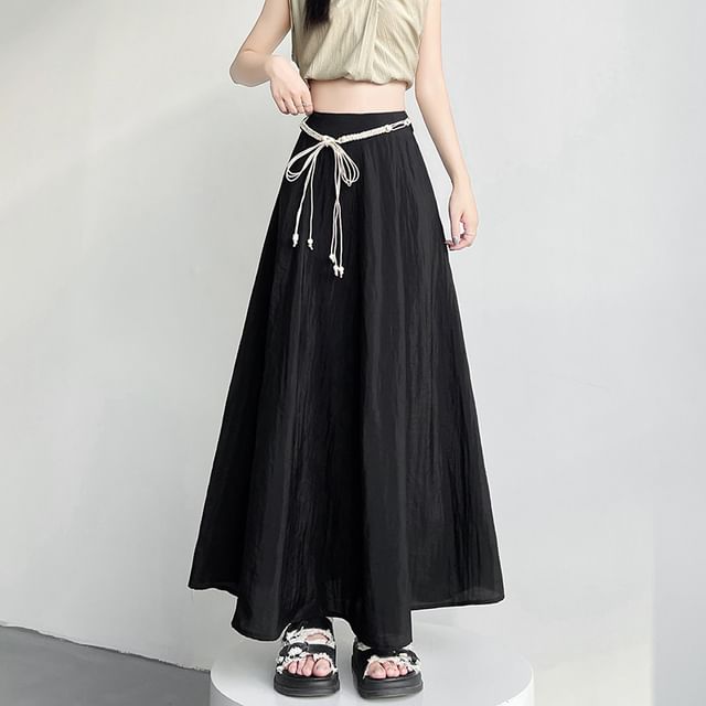 High-Waist Maxi A-Line Skirt