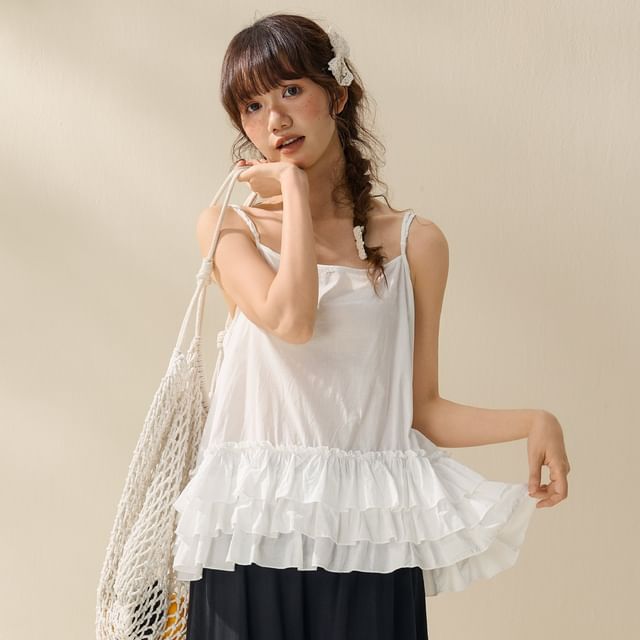 Simple Ruffled Camisole Top