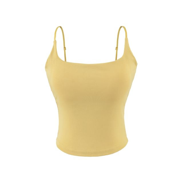 Scoop Neck Crop Camisole with Spaghetti Straps