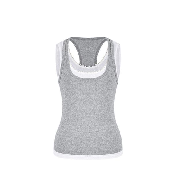 Scoop Neck Mock Two Piece Tank Top