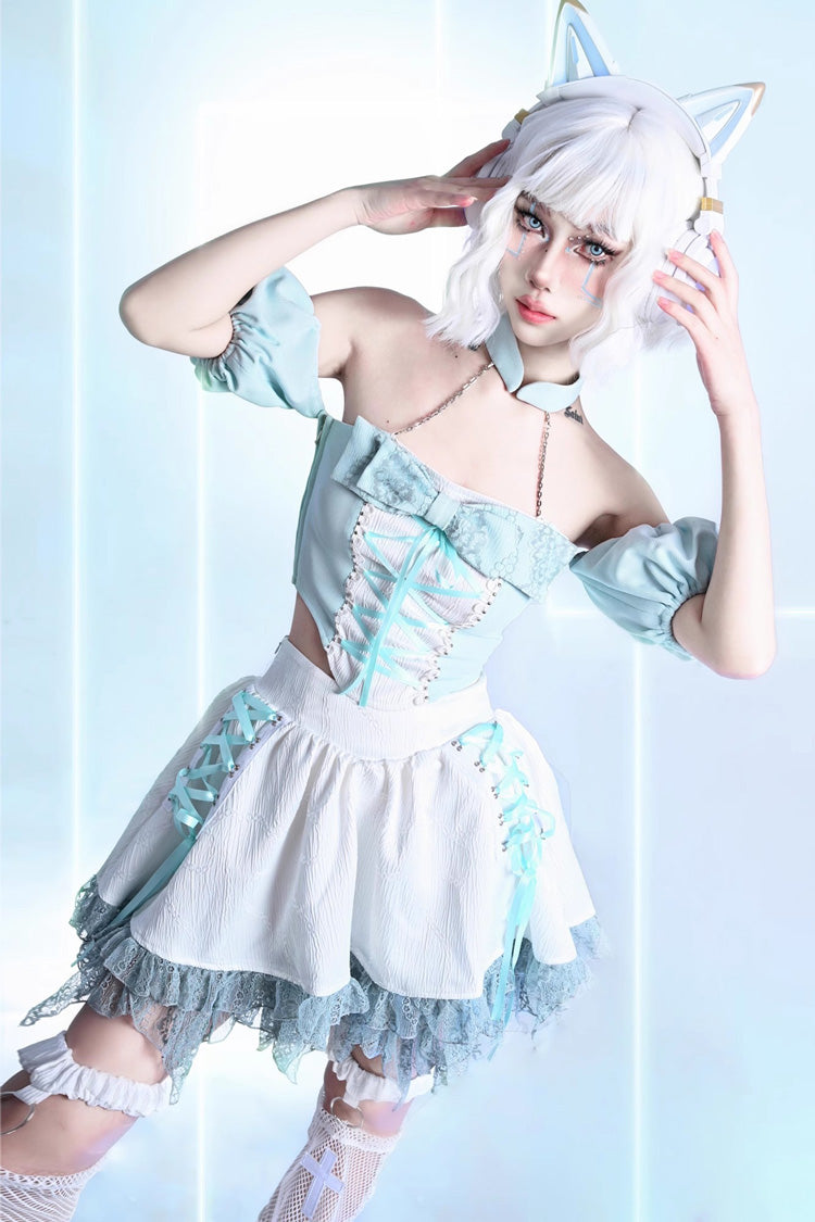 Virtual Idol Lace-Up Sweet Skirt